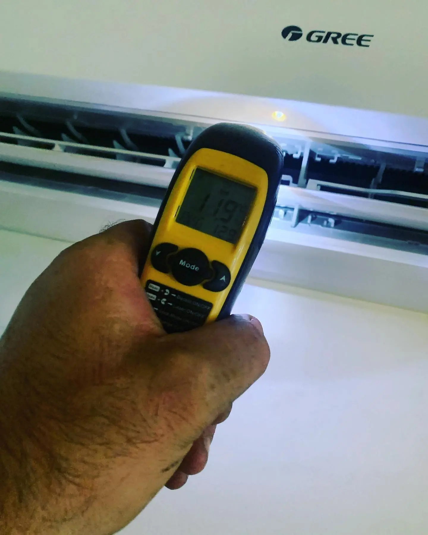 Checking the temperature of a Gree Air Conditioner.